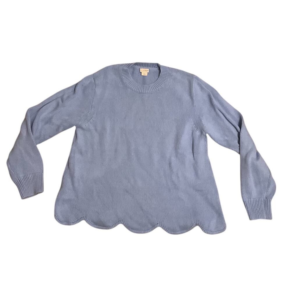 J. Crew Sweater Women Large Blue 100% Cotton